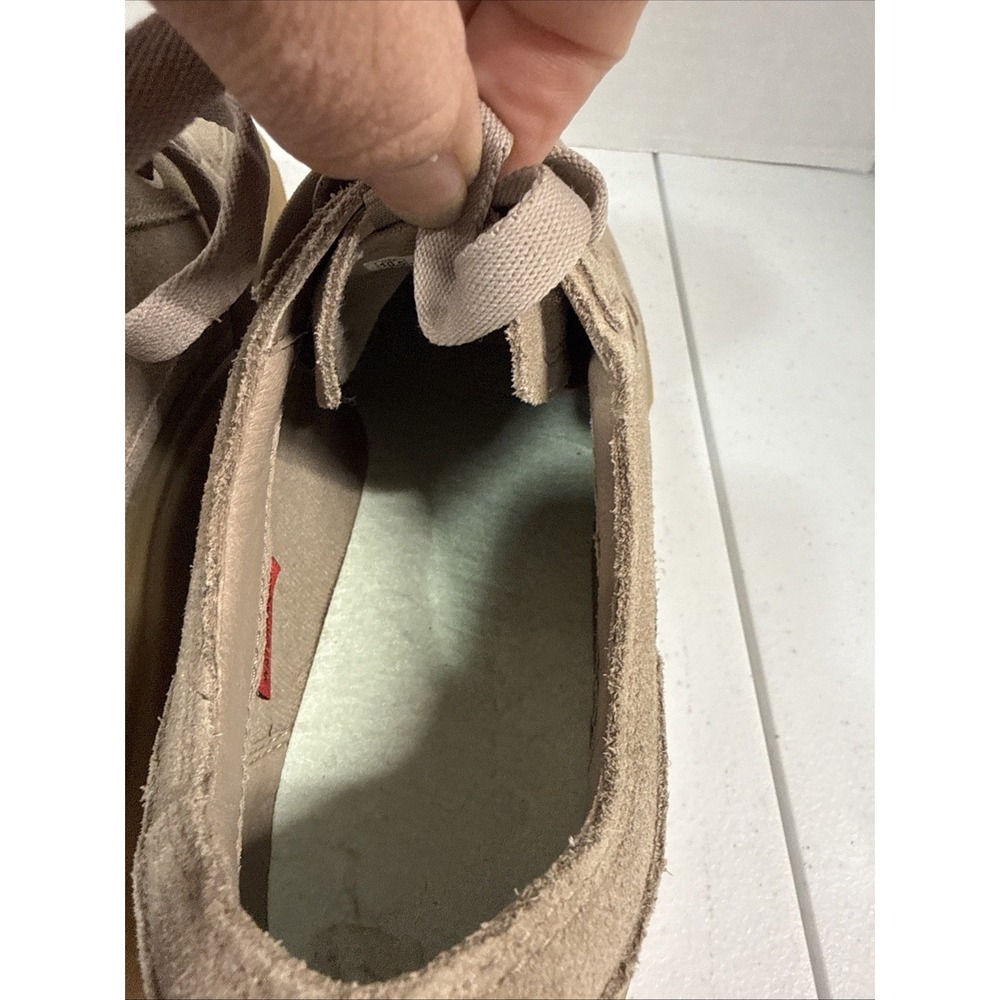 SOREL Waterproof Suede  Sneaker lifted Beige Rubber Sole Round Toe women's 10.5 - Picture 7 of 11